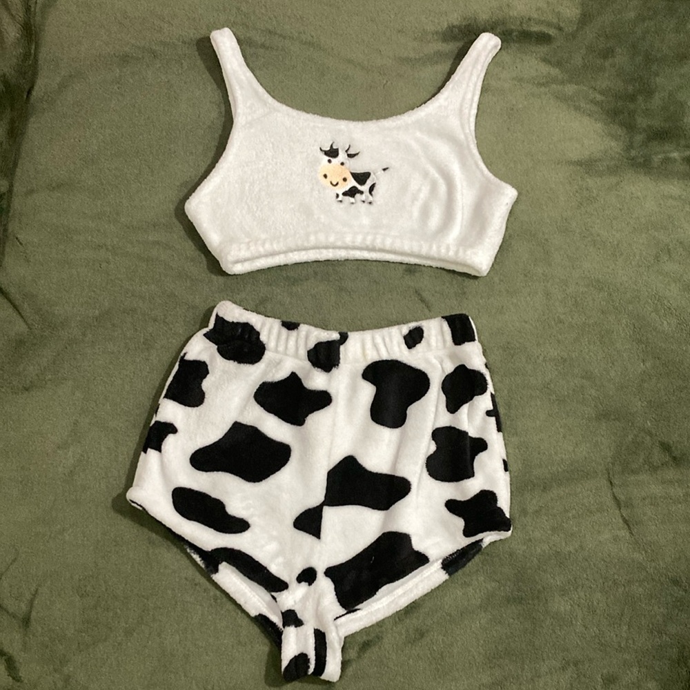 Cow Print Pajama Set